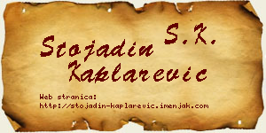 Stojadin Kaplarević vizit kartica